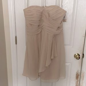 Short strapless chiffon dress